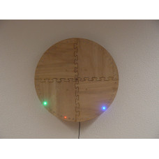 RGB clock - PCB with Components, LEDs and Cables
